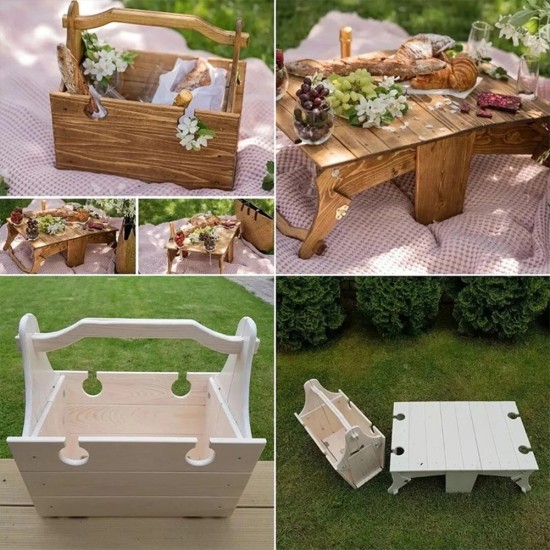 Table Portable Outdoor Beach Camping Garden Furniture Picnic Desk Tea Wine Glass Holder